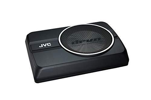 JVC CW-DRA8 Compact Powerful Subwoofer 250-watt Class D Amplifier, Shallow Profile 8 Inch Sub, Aluminum Enclosure for Deep Bass, Wired Remote, Compact Design, Easy Installation JVC CW-DRA8 Compact Powerful Subwoofer 250-watt Class D Amplifier, Shallow Profile 8 Inch Sub, Aluminum Enclosure for Deep Bass, Wired Remote, Compact Design, Easy Installation
